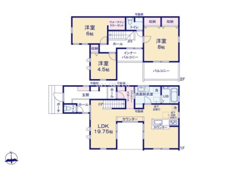 Ԏ}@1Kփz[ɂ̓rOɌqt@~[N[NtILX19.75LDKɂ̓vCoV[ɔzꂽt2K6mɂ͎[͂̂WICIQ͑傫ȃxbhu8̍L