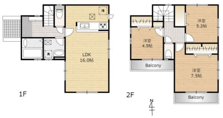 �Ԏ��}�@1�K16.0����LDK�͂��Ƒ��Ƃ̉�b���e�ޑΖʎ��L�b�`���I2�K��Q����7.5���̍L�X��ԁ��S�������[�t���ł������S�̂���������Еt���܂��I�p�r�ɂ���Ďg�������̂ł����ʃo���R�j�[���񂩏��I